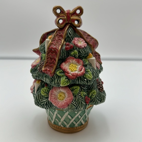 Vintage Fitz and Floyd Christmas Florentine Sugar Bowl w/ Lid 1996 Retired - Picture 3 of 16